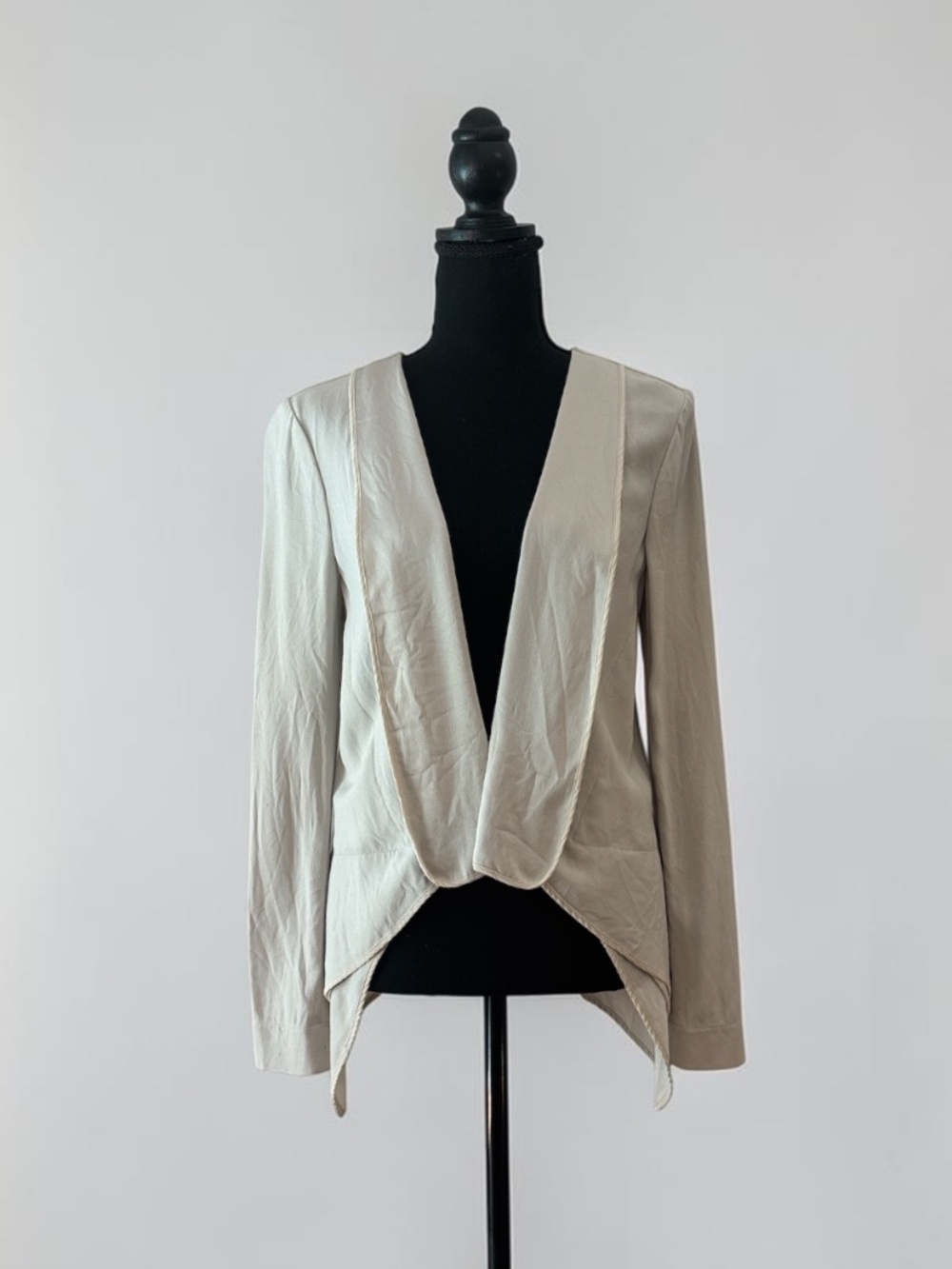 BCBG MAXAZRIA Runway Cream Open Front Jacket